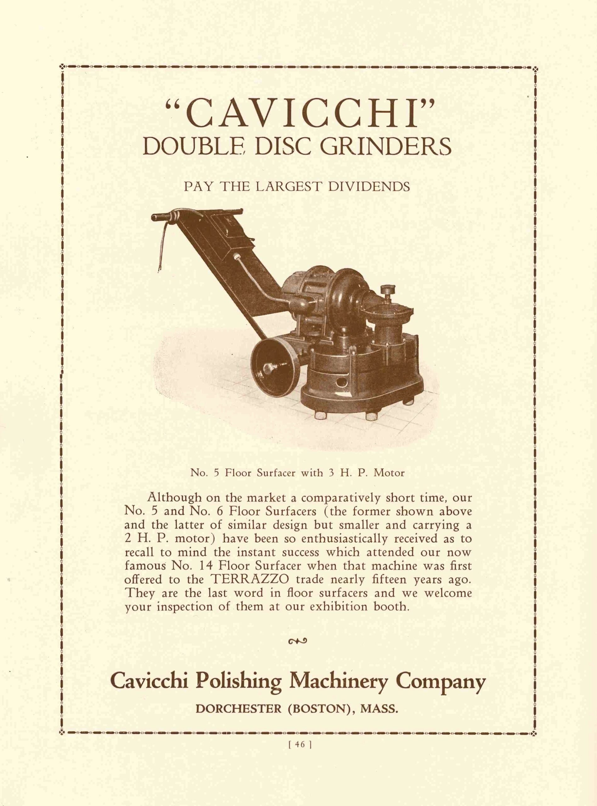 Cavicchi Grinders 1928