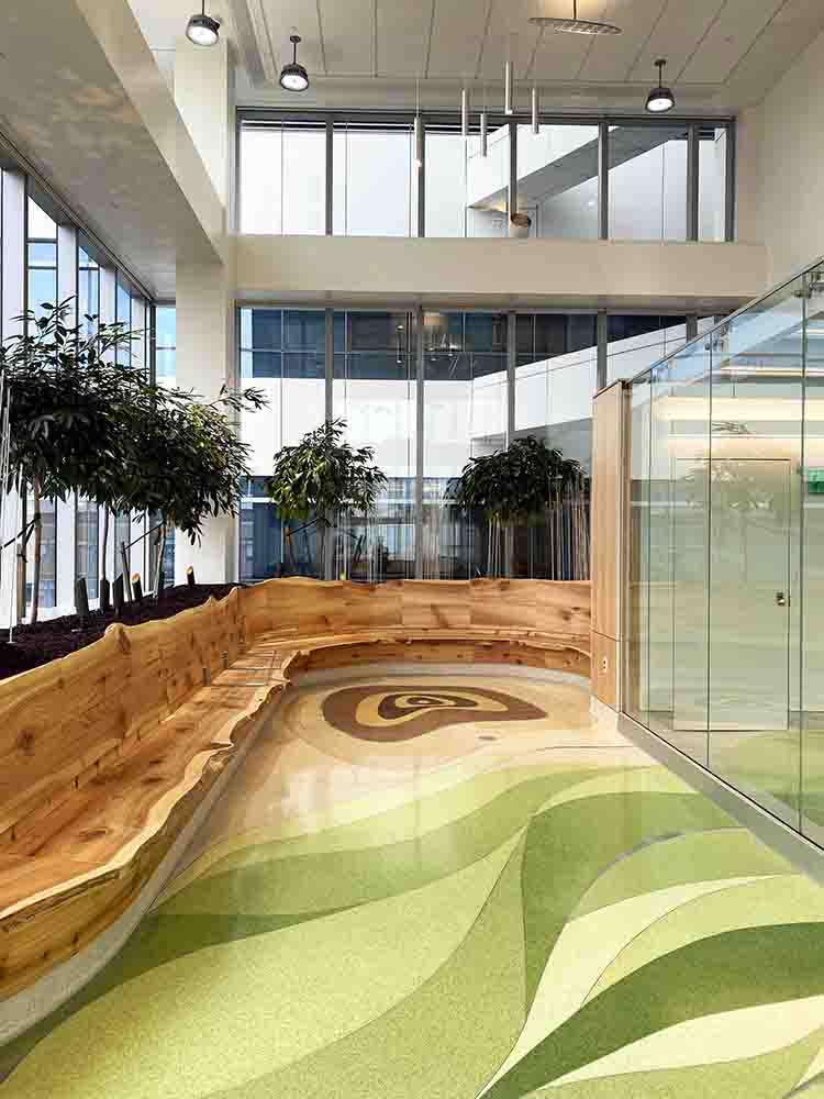 Terrazzo with organic tree pattern